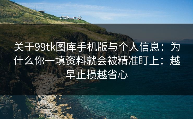 关于99tk图库手机版与个人信息：为什么你一填资料就会被精准盯上：越早止损越省心